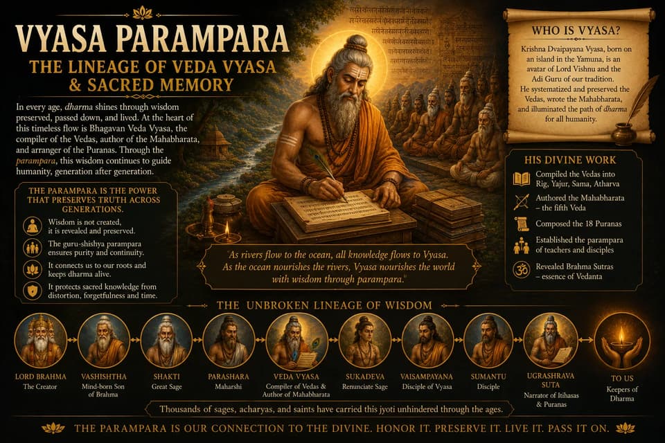 Vyasa Parampara: The Lineage of Veda Vyasa and the Guardians of Sacred Memory