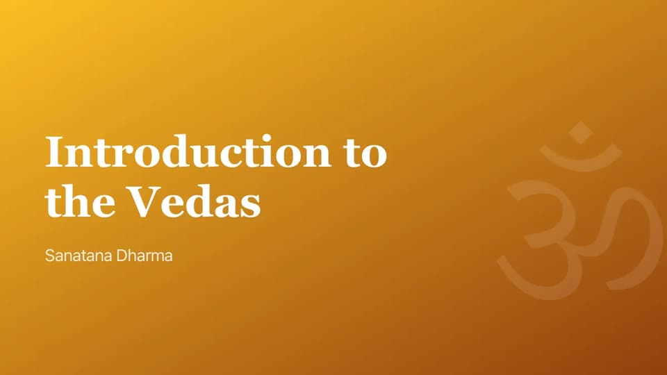 Introduction to the Vedas — cover image