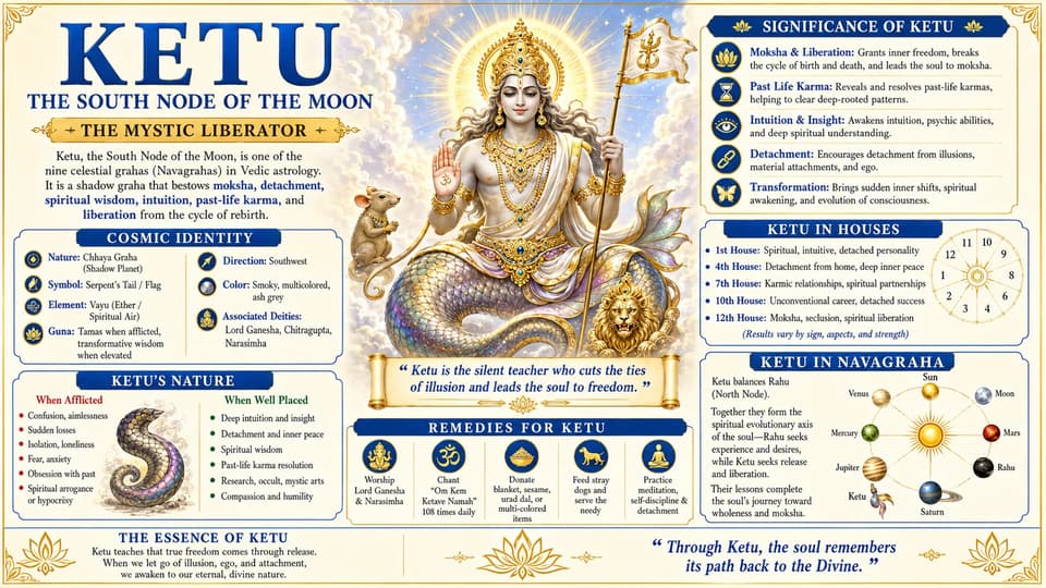 Ketu (South Node): The Shadow Graha of Detachment and Moksha