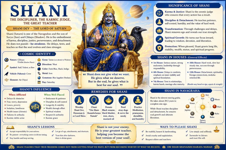 Shani (Saturn): The Great Teacher of Discipline and Karma