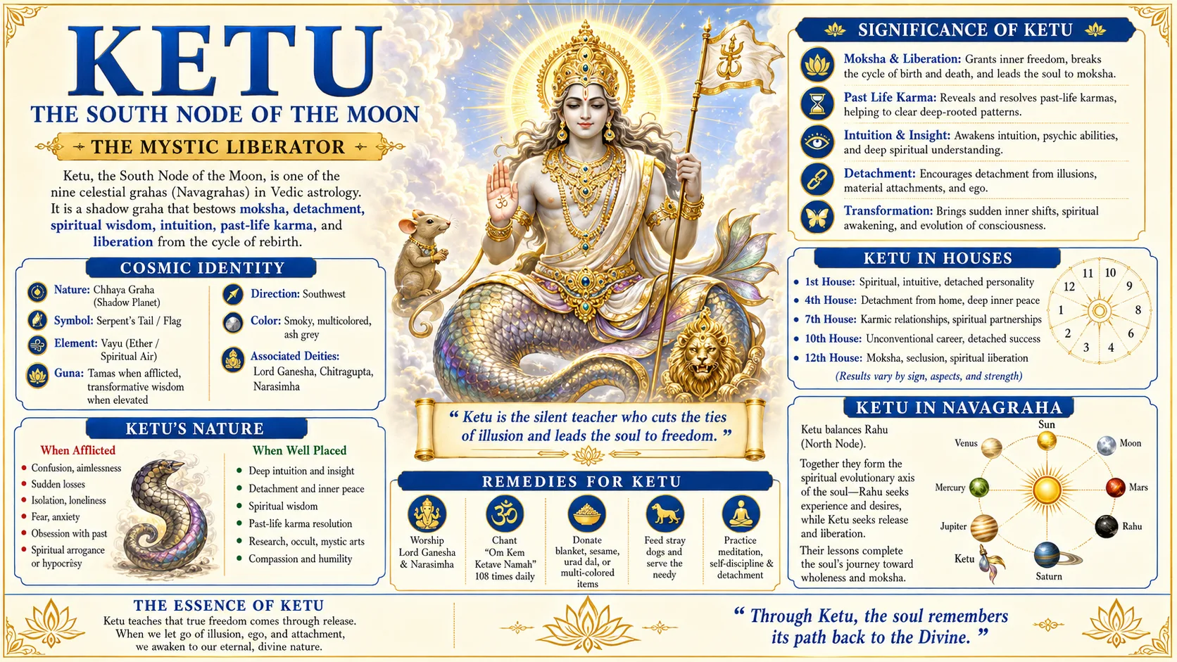 Ketu (South Node): The Shadow Graha of Detachment and Moksha