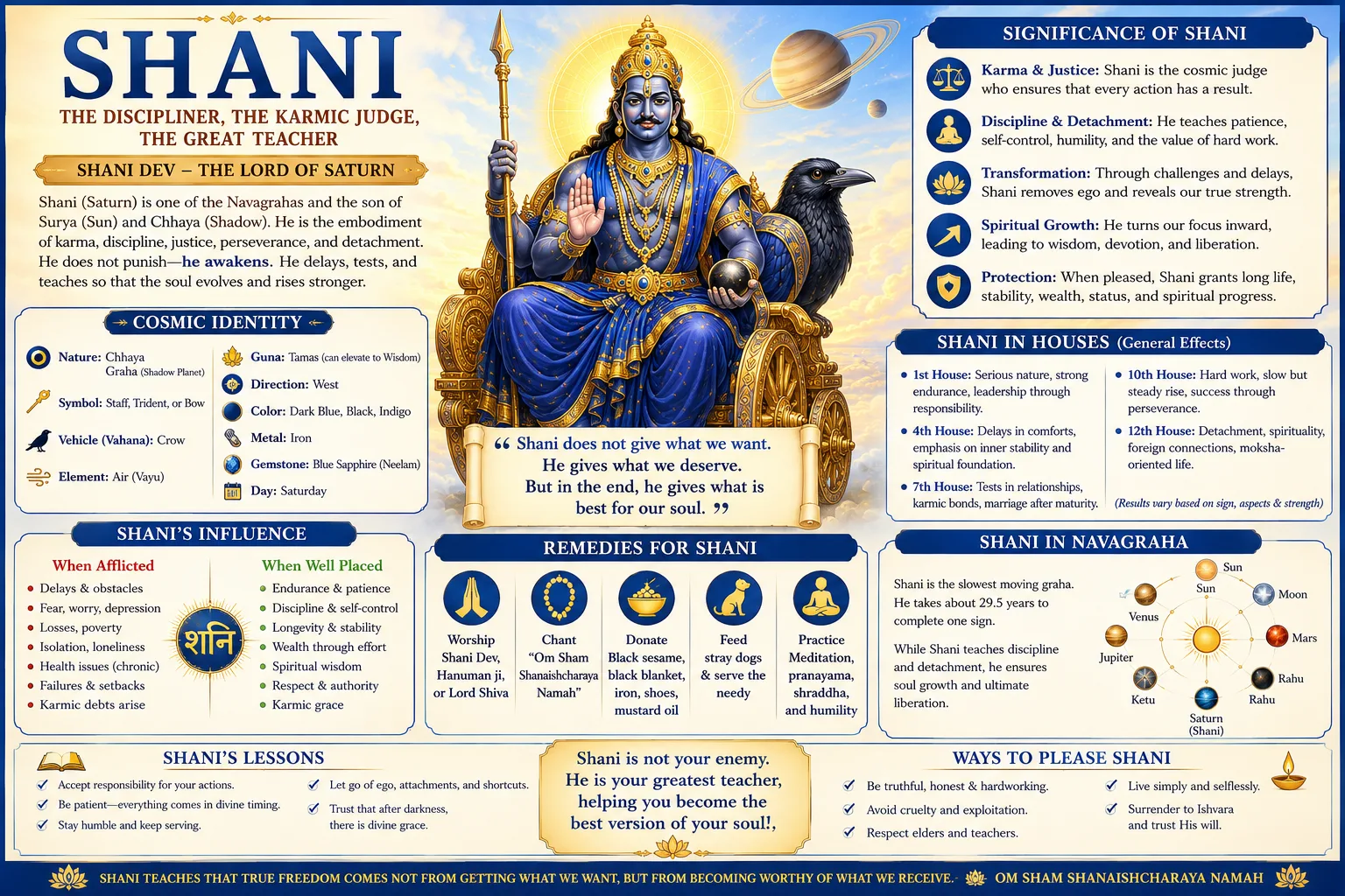 Shani (Saturn): The Great Teacher of Discipline and Karma
