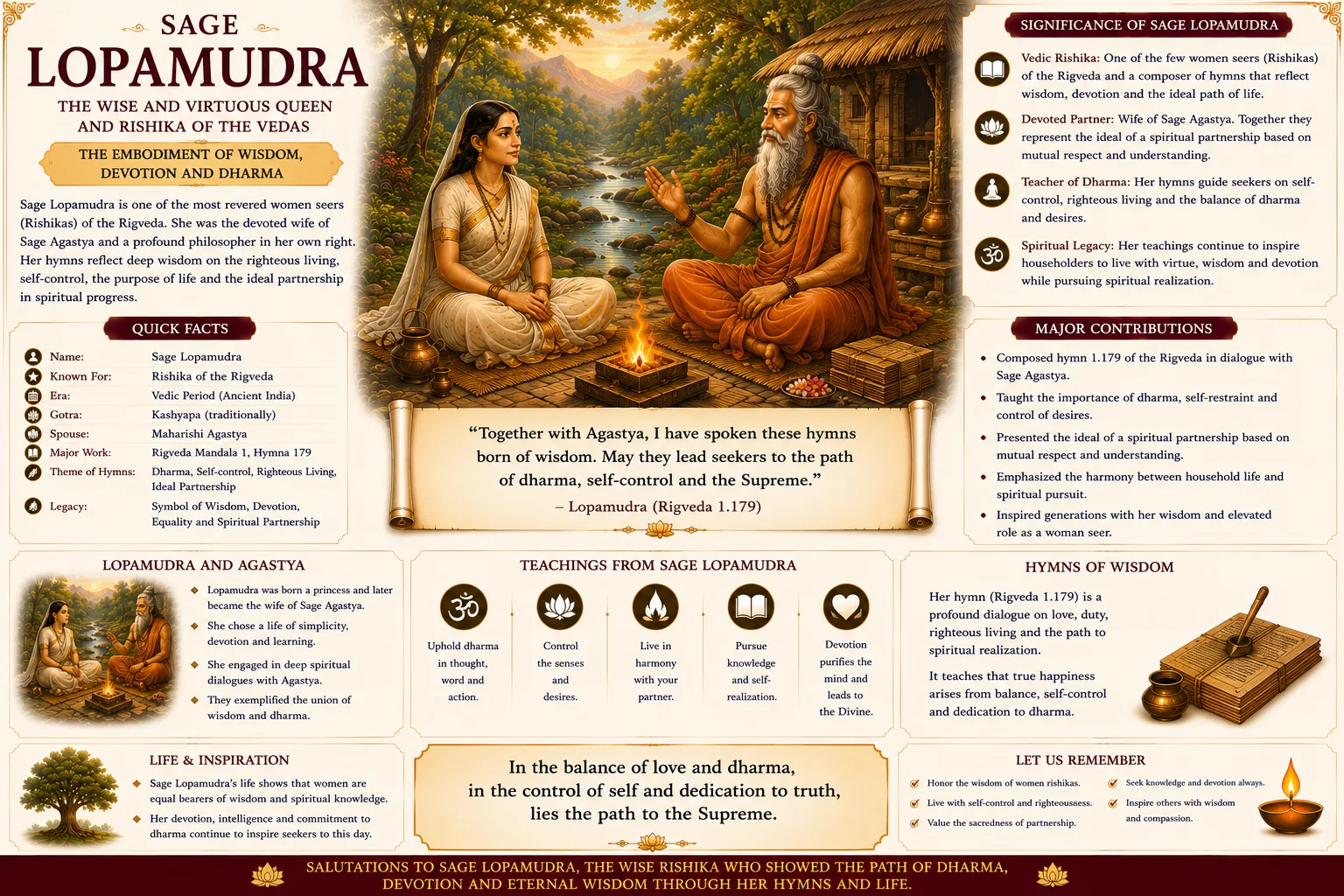 Lopamudra: Vedic Seer and Companion of Agastya